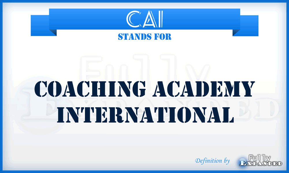 CAI - Coaching Academy International