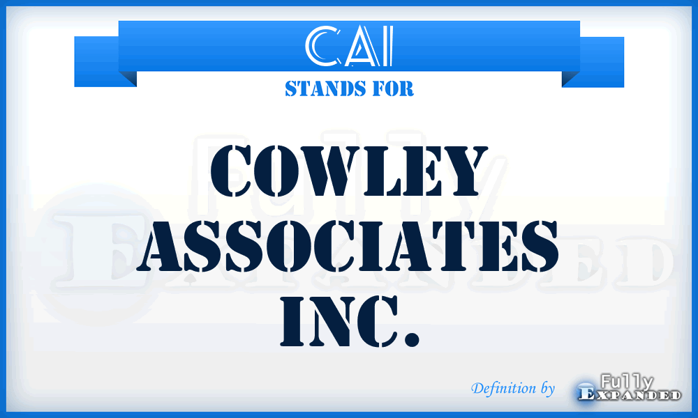 CAI - Cowley Associates Inc.