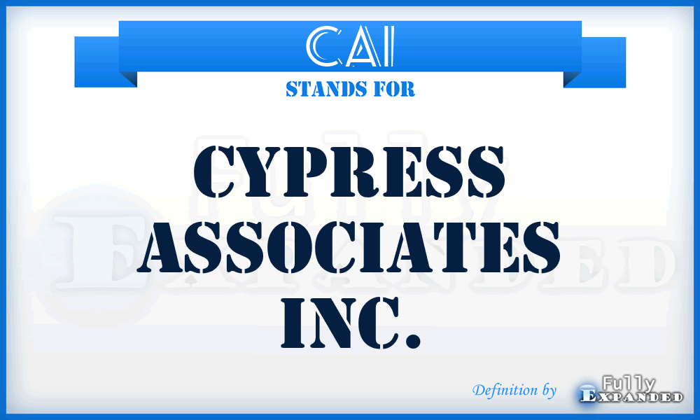 CAI - Cypress Associates Inc.