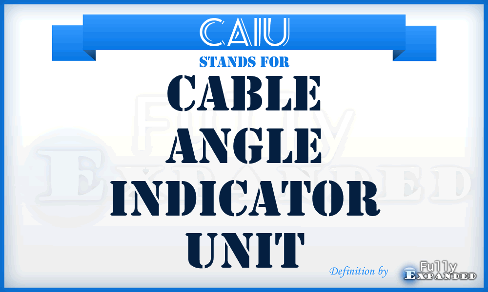 CAIU - Cable Angle Indicator Unit