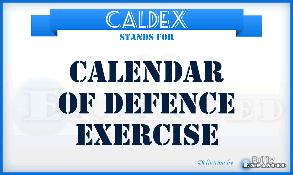 CALDEX - Calendar of Defence Exercise