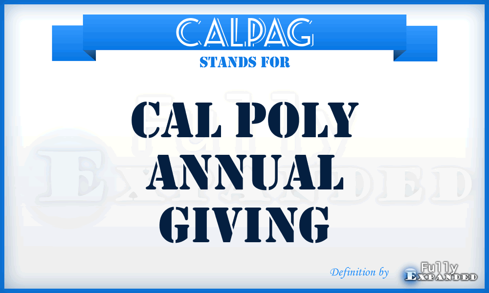 CALPAG - CAL Poly Annual Giving
