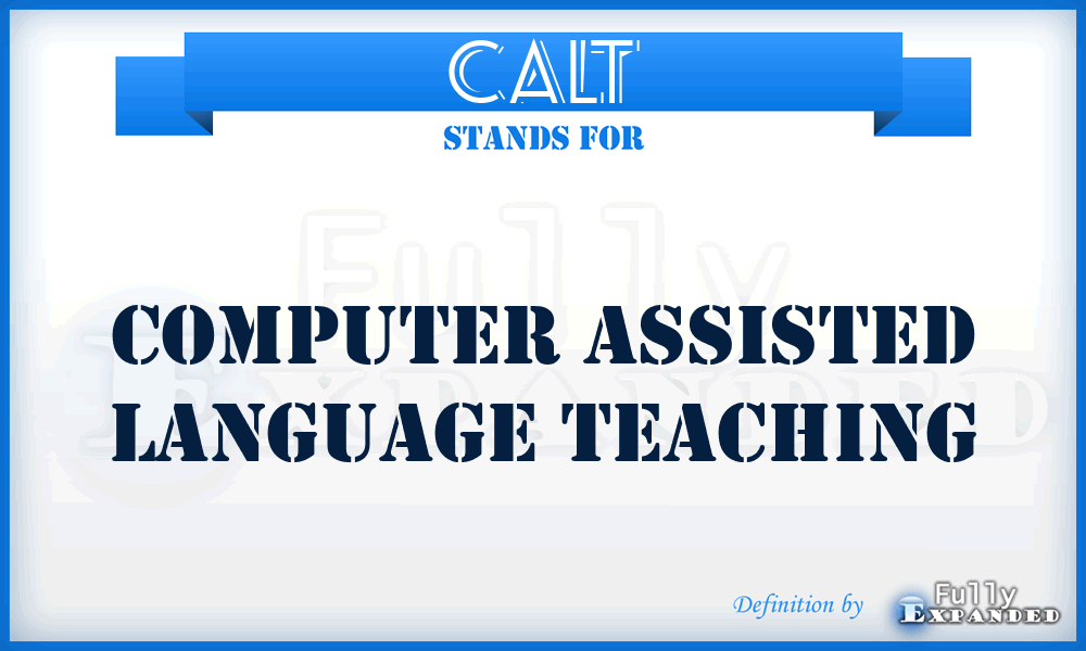 CALT - Computer Assisted Language Teaching