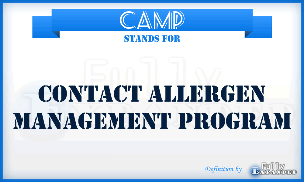 CAMP - Contact Allergen Management Program