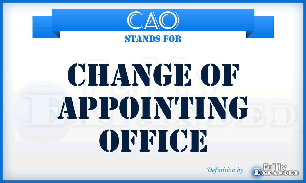 CAO - Change of Appointing Office