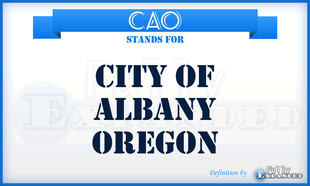 CAO - City of Albany Oregon