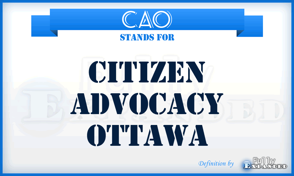 CAO - Citizen Advocacy Ottawa