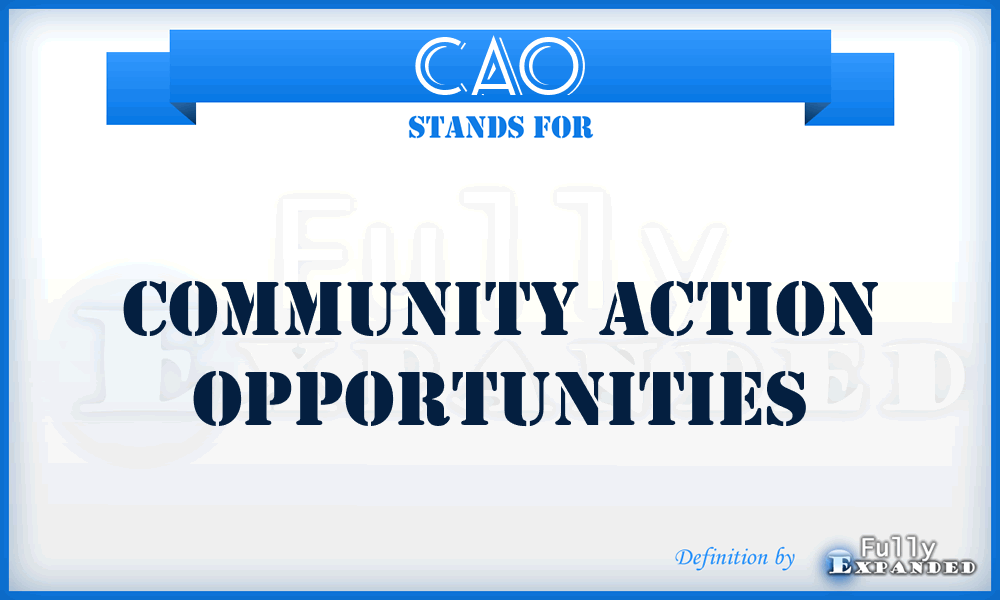 CAO - Community Action Opportunities