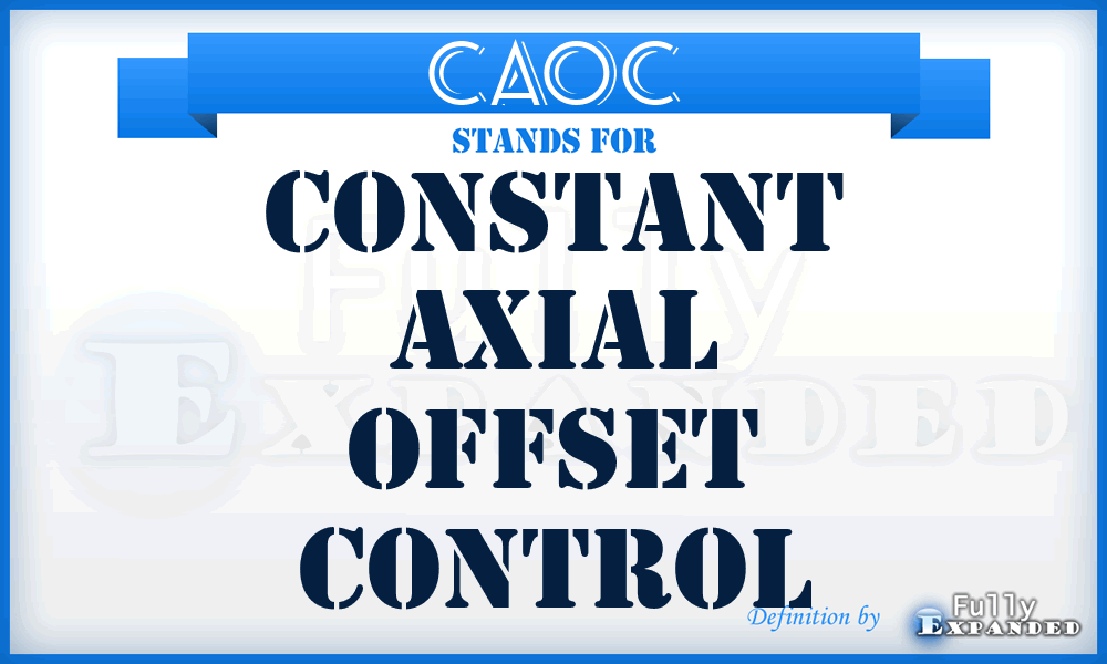 CAOC - constant axial offset control