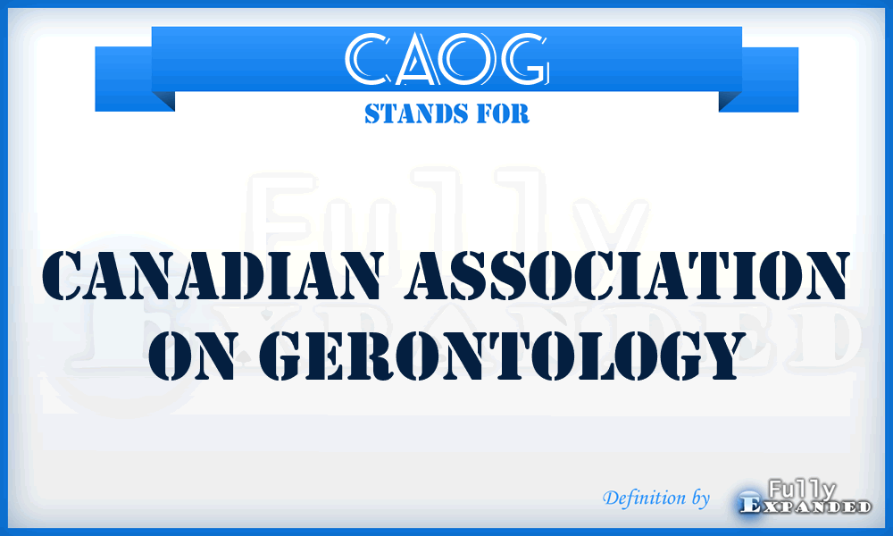 CAOG - Canadian Association On Gerontology