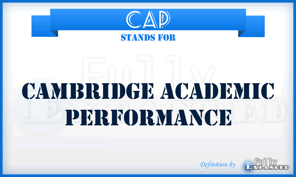 CAP - Cambridge Academic Performance