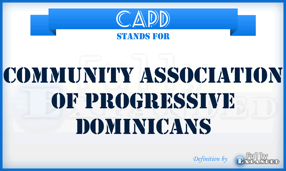 CAPD - Community Association of Progressive Dominicans