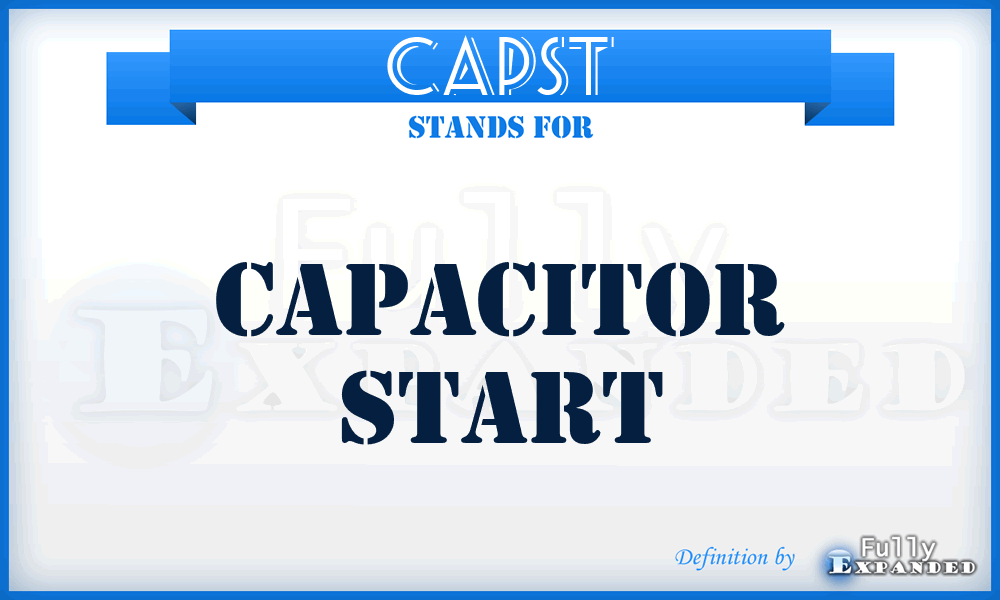 CAPST - capacitor start