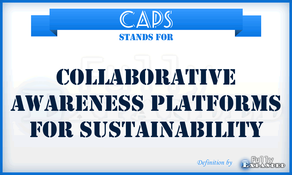 CAPS - Collaborative Awareness Platforms for Sustainability