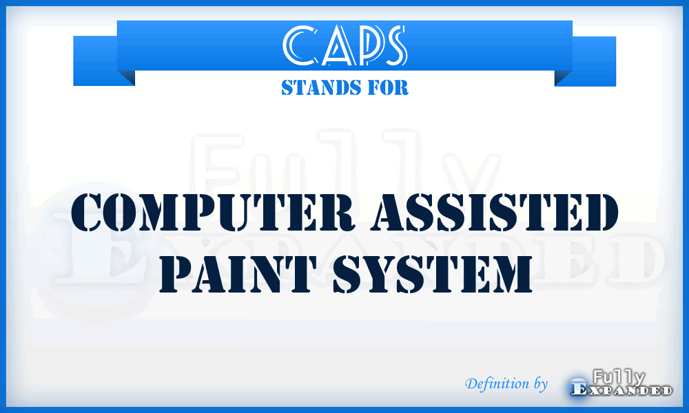 CAPS - Computer Assisted Paint System