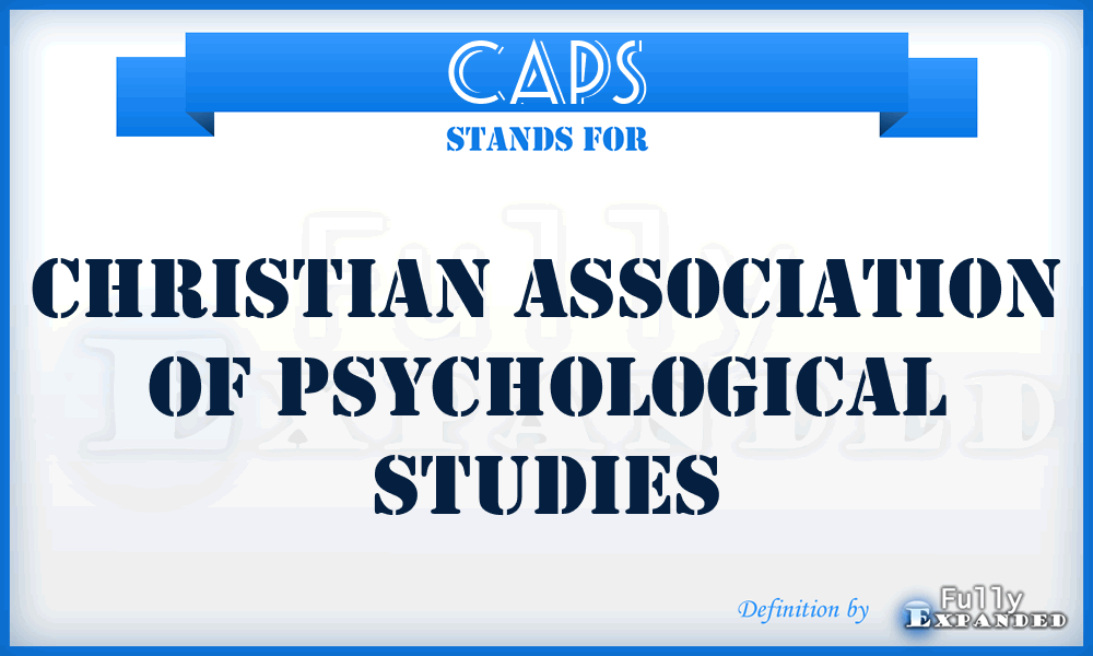 CAPS - Christian Association of Psychological Studies