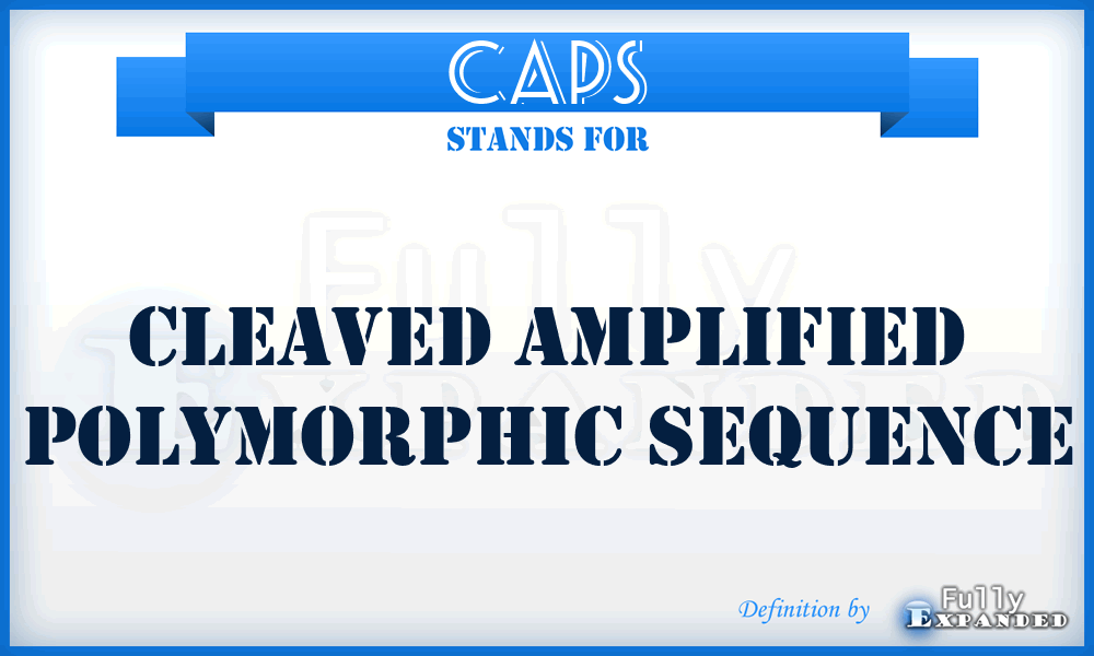 CAPS - Cleaved Amplified Polymorphic Sequence
