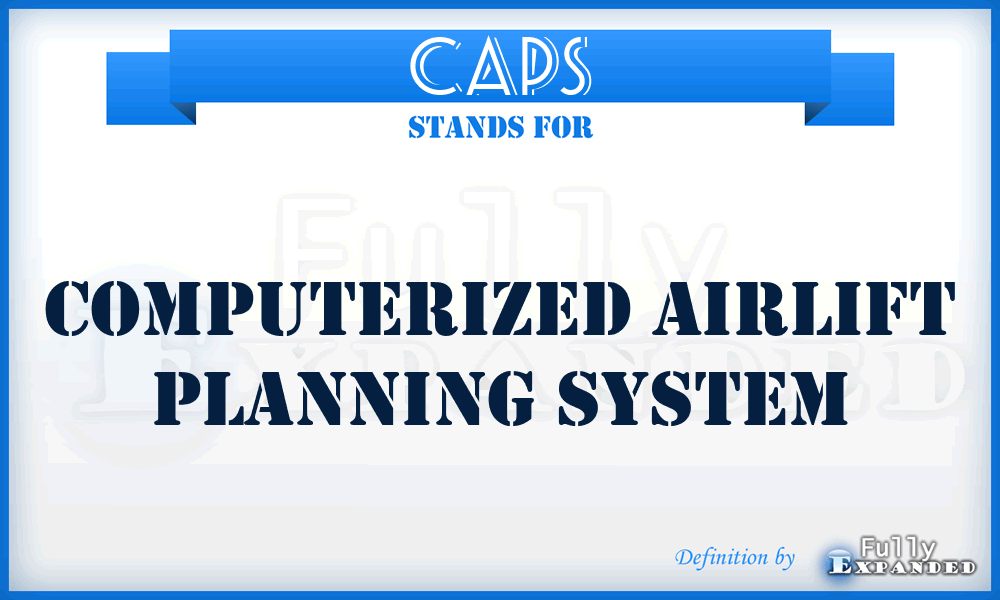 CAPS - computerized airlift planning system
