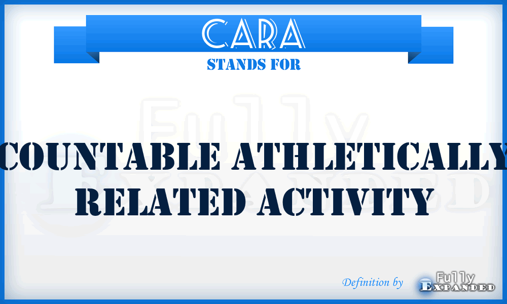 CARA - Countable Athletically Related Activity