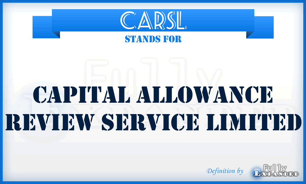 CARSL - Capital Allowance Review Service Limited