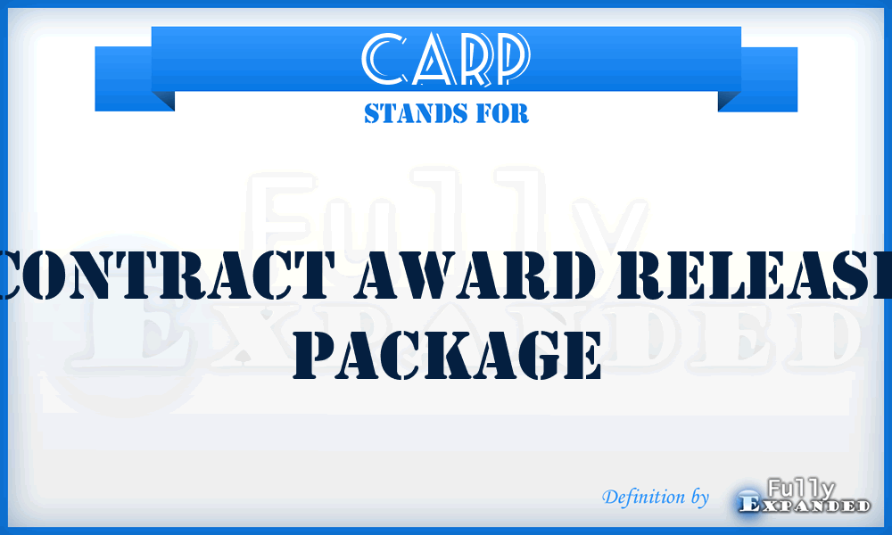 CARP - contract award release package