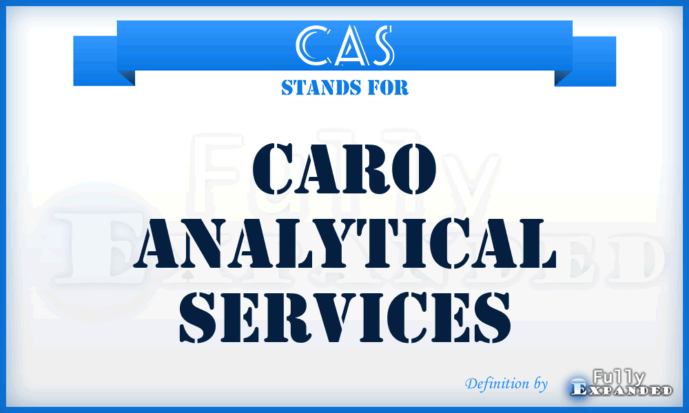 CAS - Caro Analytical Services