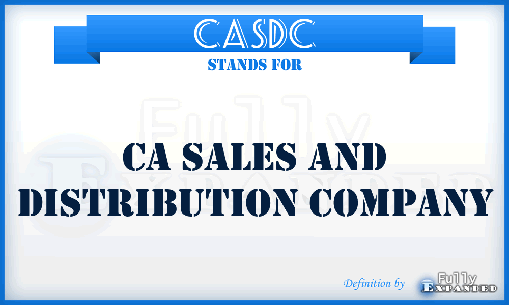 CASDC - CA Sales and Distribution Company