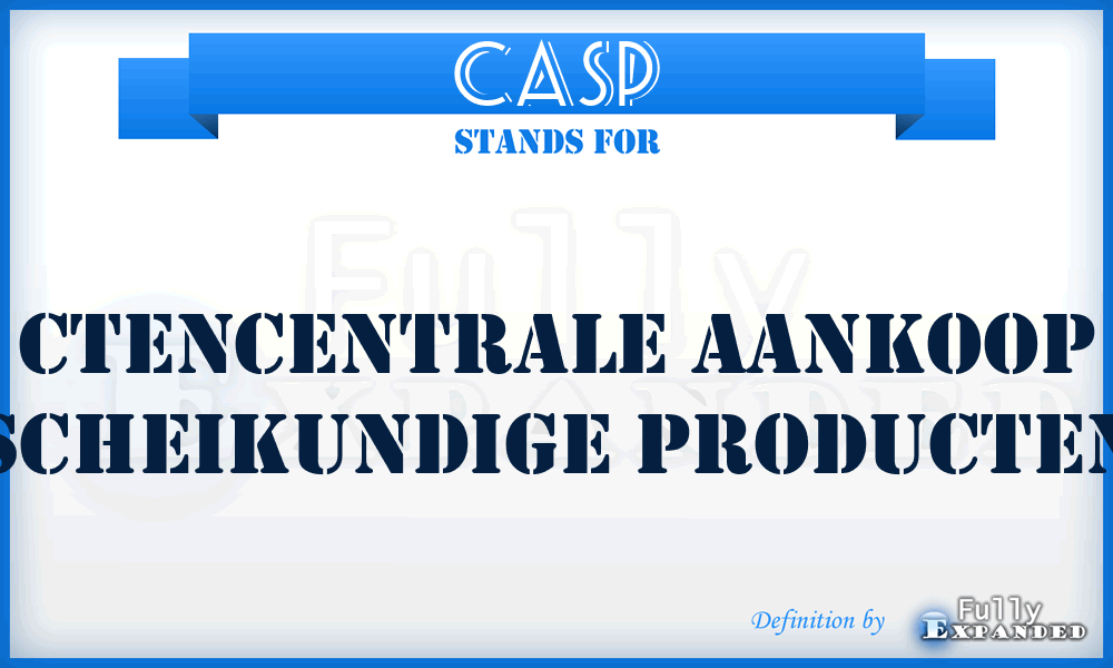 CASP - Ctencentrale Aankoop Scheikundige Producten