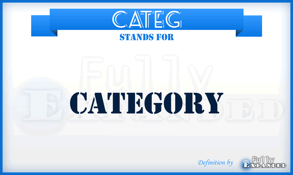 CATEG - CATEGory