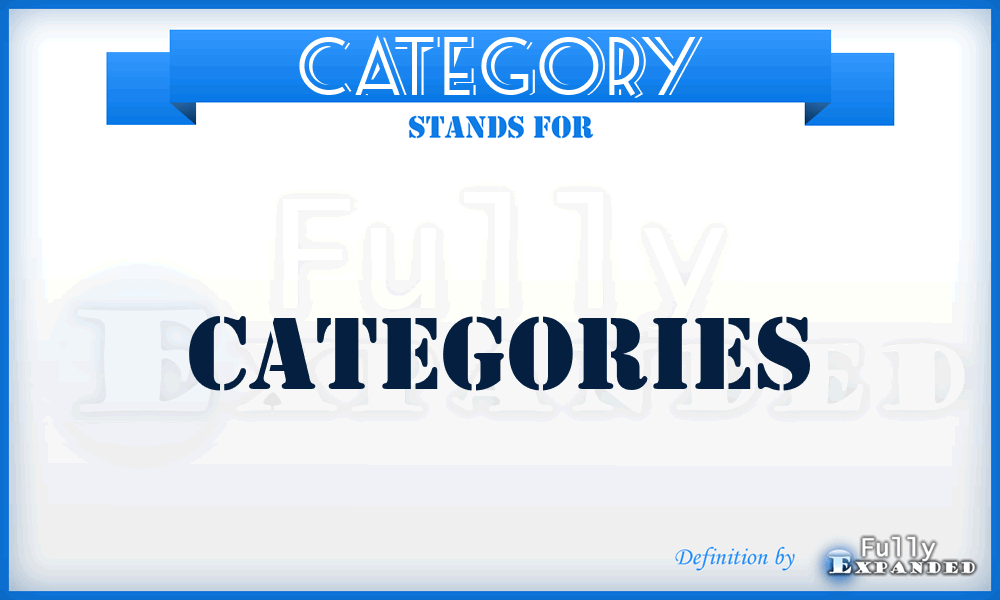 CATEGORY - Categories