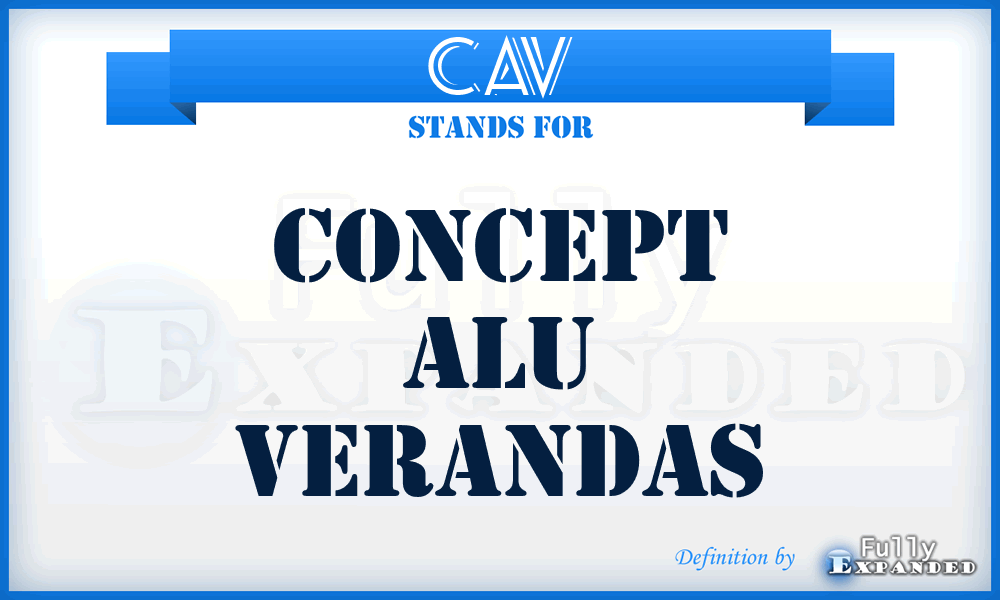 CAV - Concept Alu Verandas