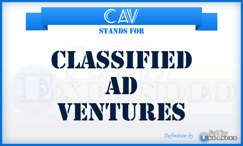 CAV - Classified Ad Ventures