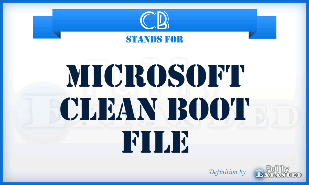 CB - Microsoft clean boot file