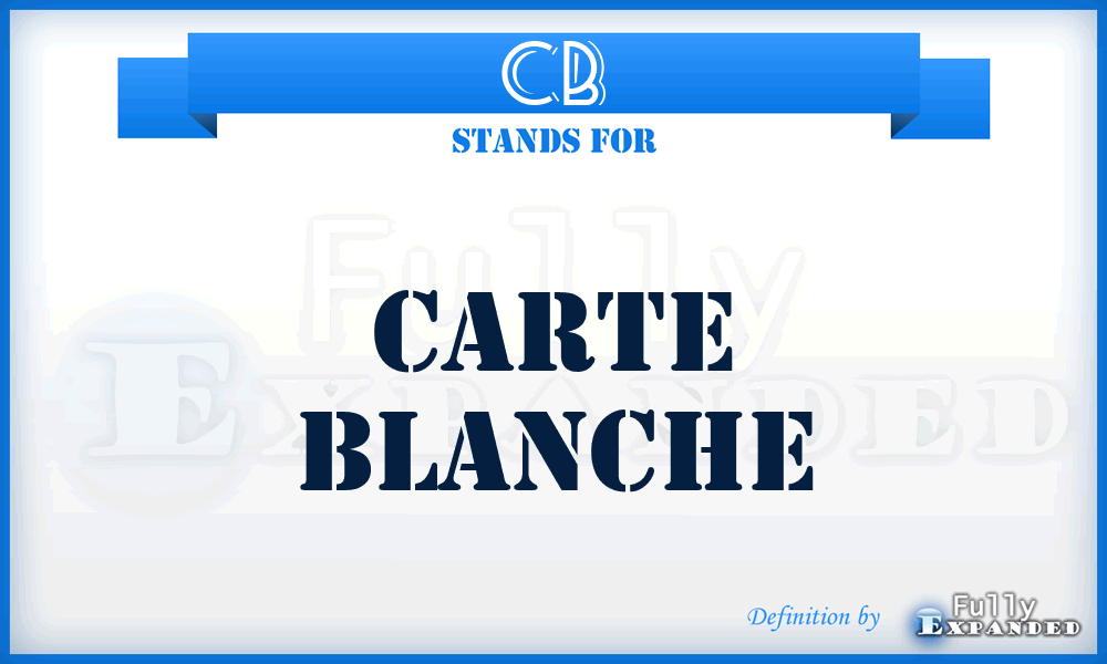 CB - Carte Blanche