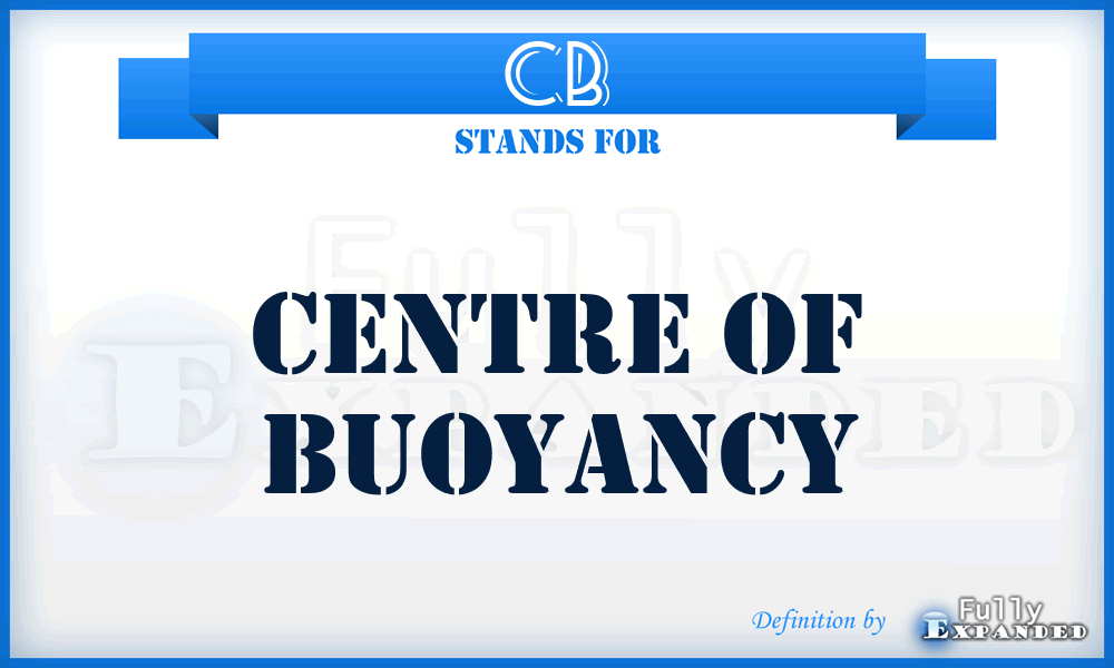 CB - Centre Of Buoyancy