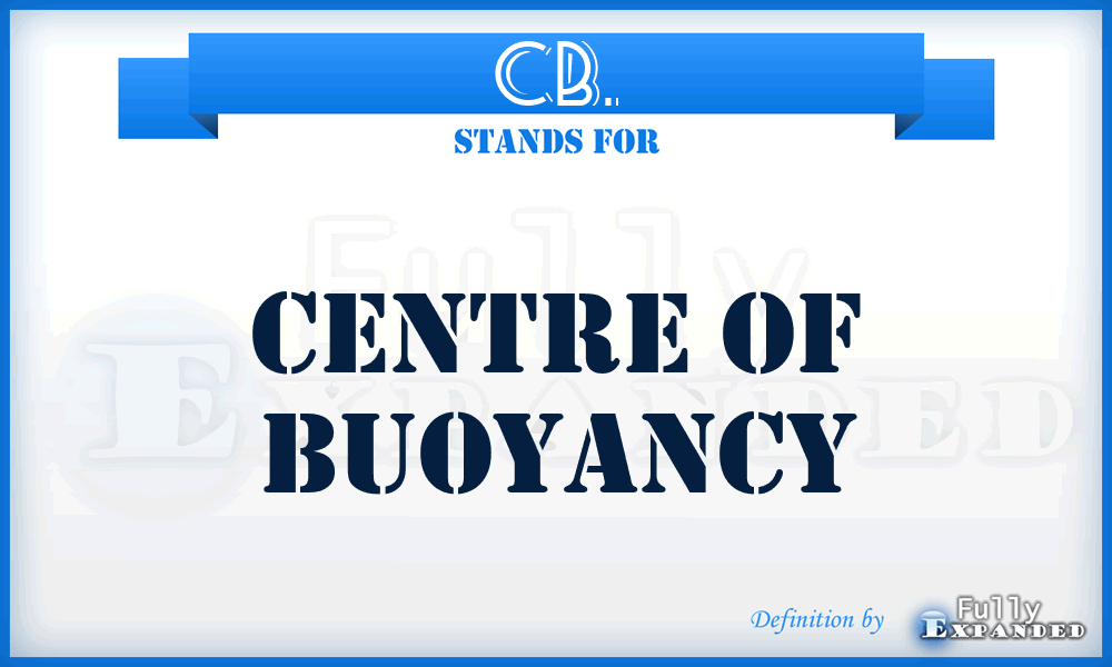 CB. - Centre Of Buoyancy