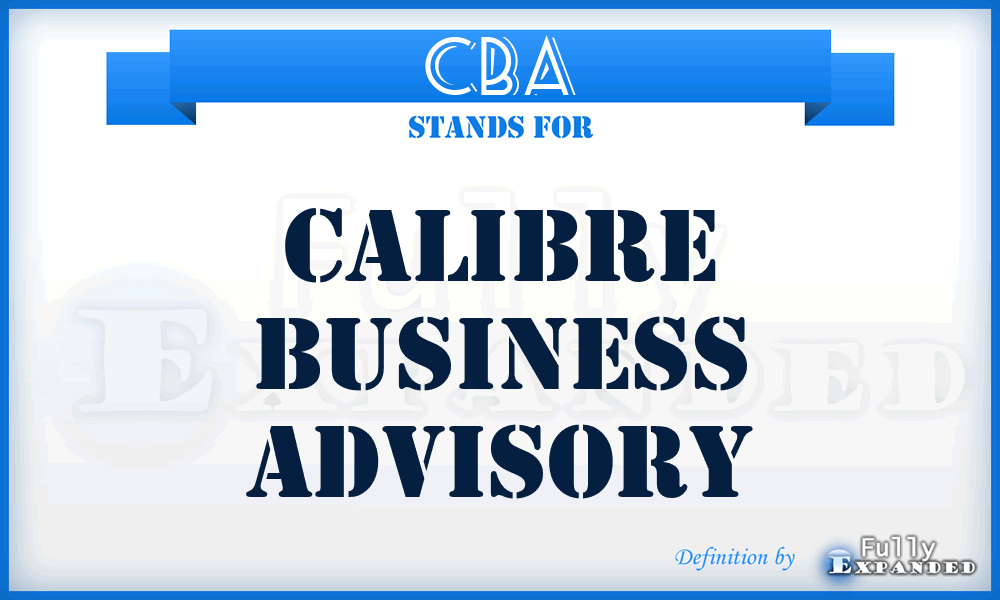 CBA - Calibre Business Advisory