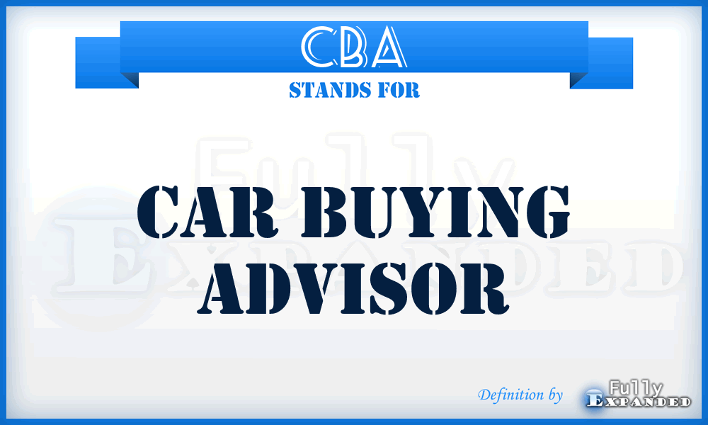 CBA - Car Buying Advisor