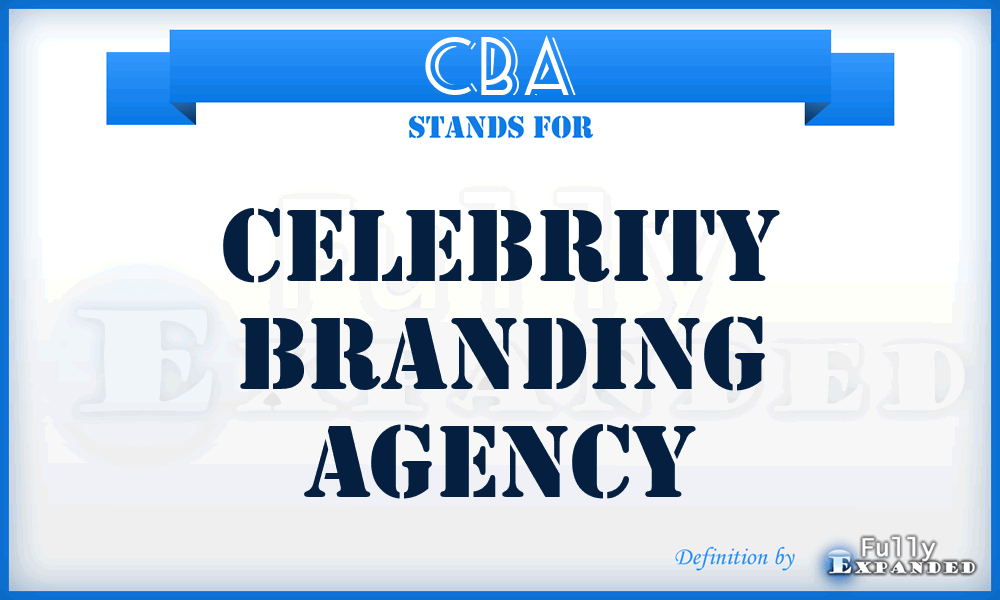 CBA - Celebrity Branding Agency