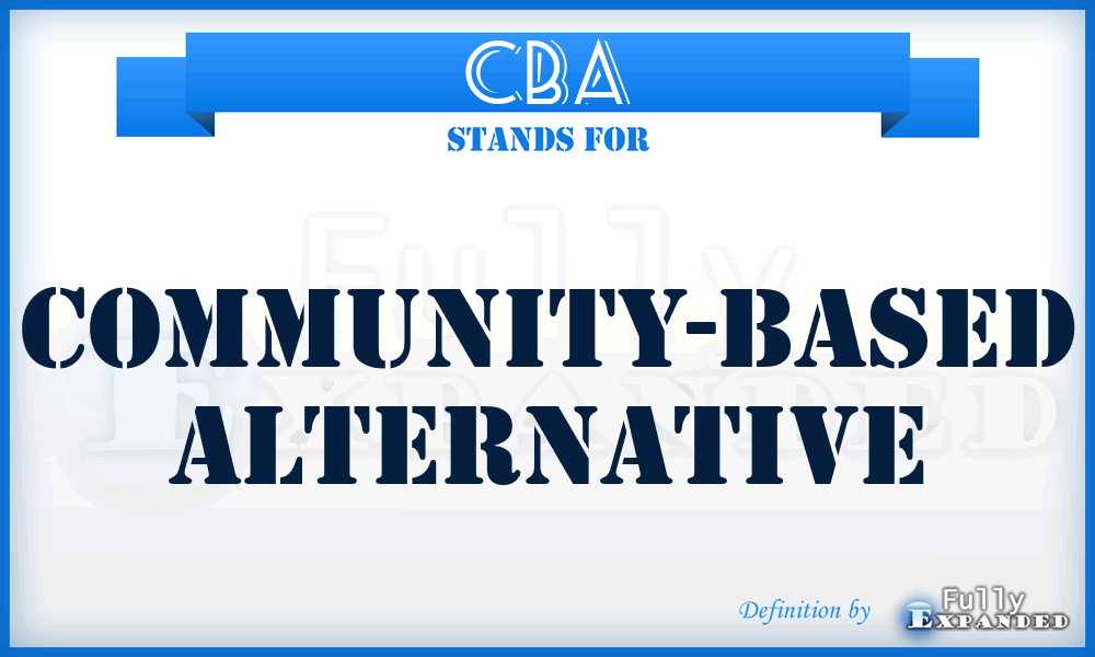 CBA - Community-Based Alternative