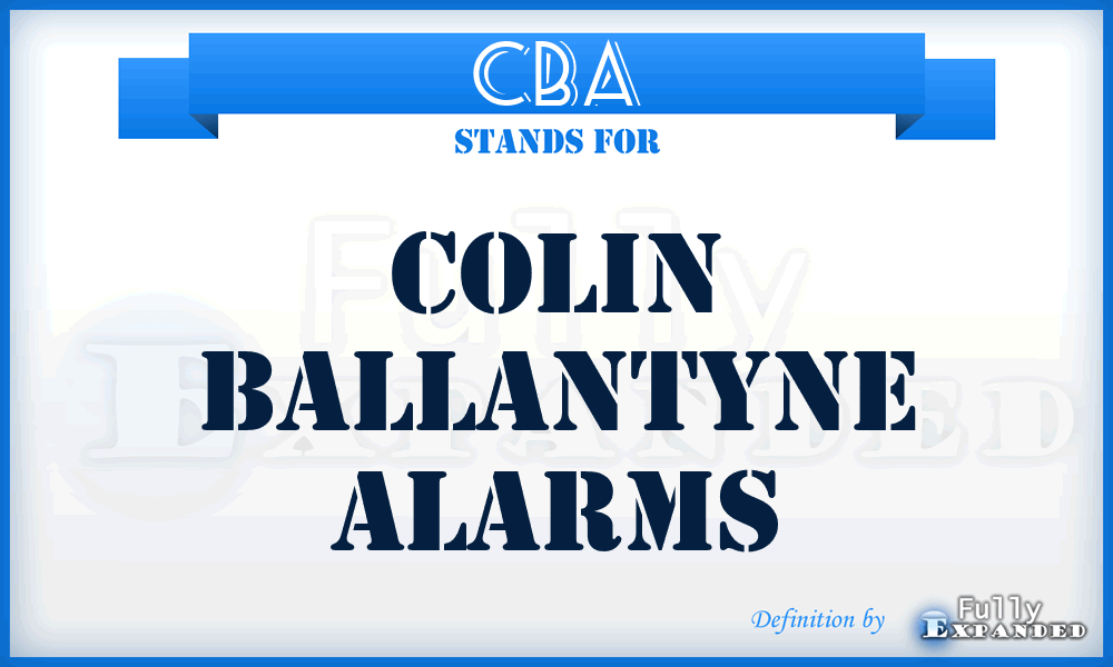 CBA - Colin Ballantyne Alarms