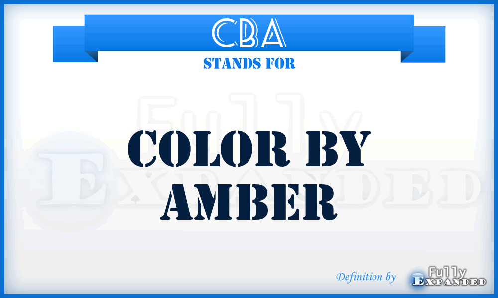 CBA - Color By Amber