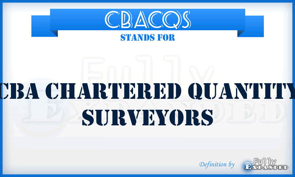 CBACQS - CBA Chartered Quantity Surveyors