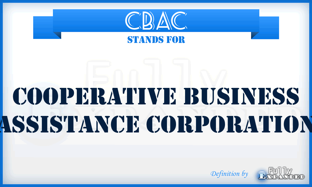 CBAC - Cooperative Business Assistance Corporation