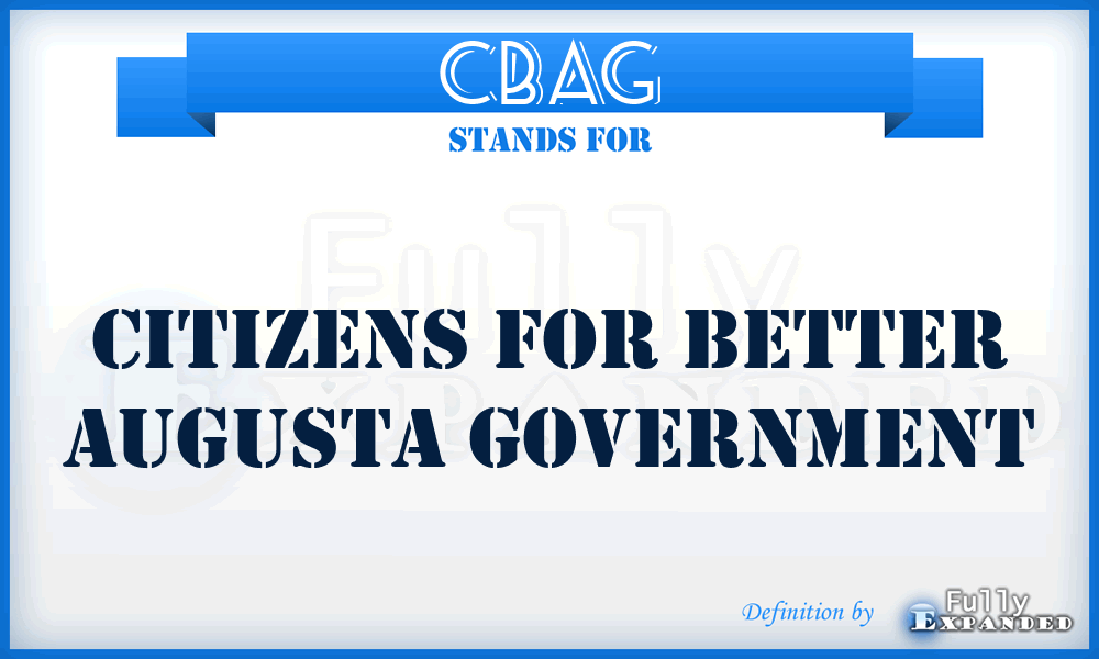 CBAG - Citizens For Better Augusta Government