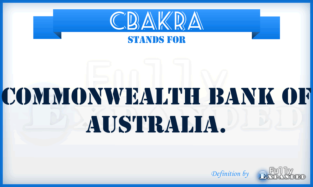 CBAKRA - Commonwealth Bank Of Australia.