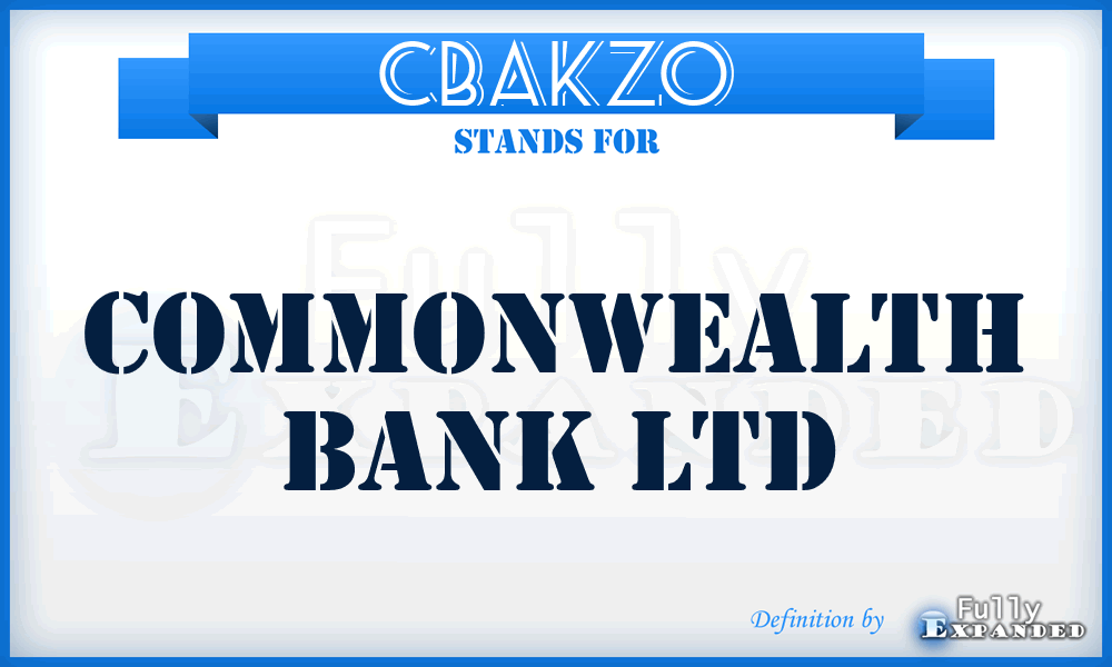 CBAKZO - Commonwealth Bank Ltd