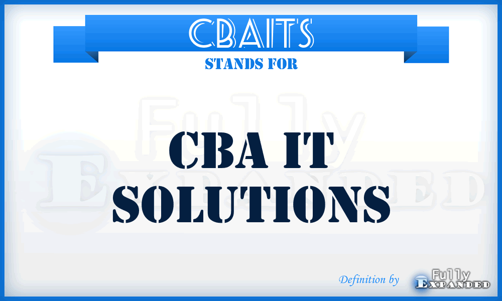 CBAITS - CBA IT Solutions
