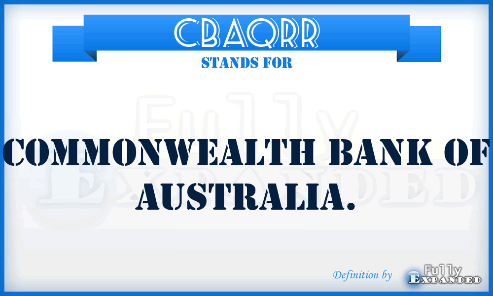 CBAQRR - Commonwealth Bank Of Australia.