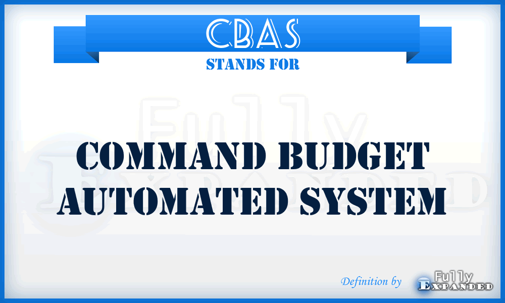 CBAS - Command Budget Automated System